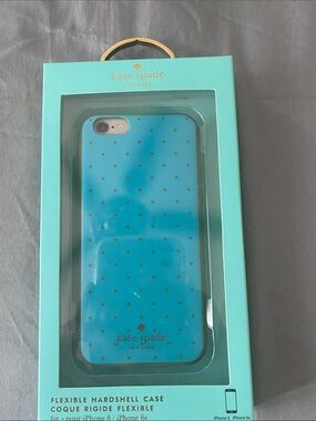 kate spade Turquoise with Gold Polka Dot Flexible Hardshell iPhone Case